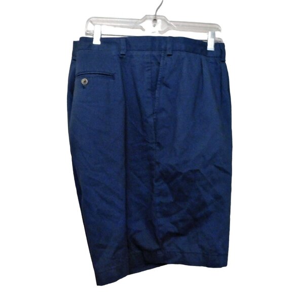 Casuals Shorts by Roundtree & Yorke 52 Actual W51 Dark Blue Pleated Front Cotton - Picture 1 of 6